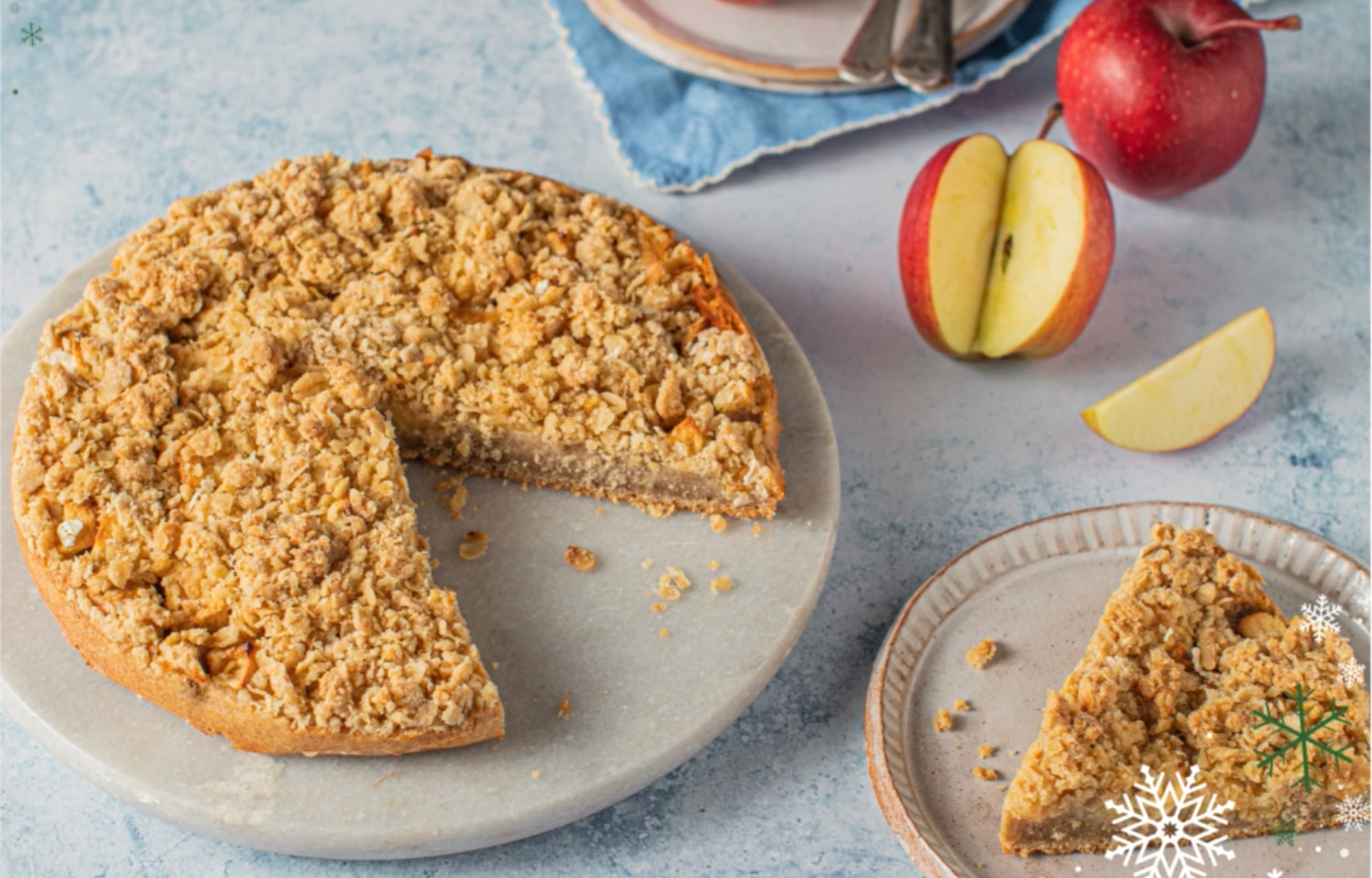 Jablečný koláč crumble s křupavou krustou