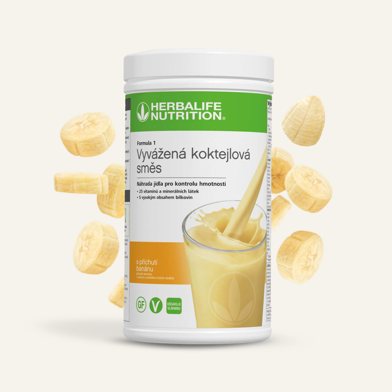 Zľava 25% Herbalife F1 koktail Banán - Vyvážené jedlo 550g