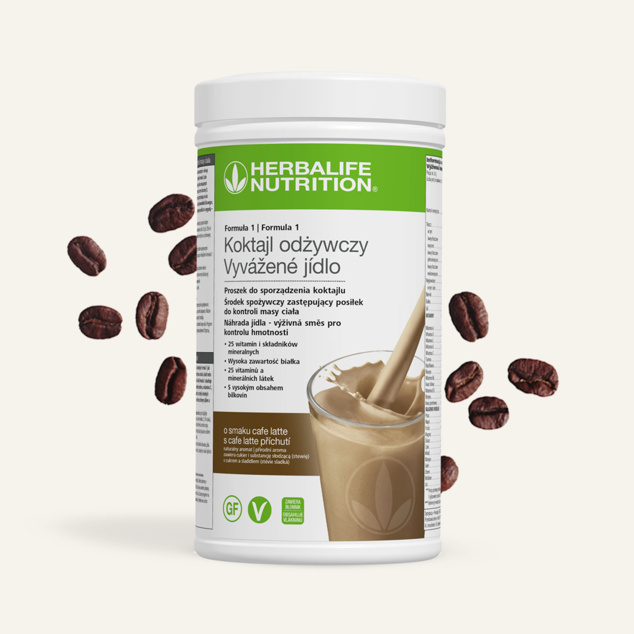 Zľava 25% Herbalife F1 koktail Caffé latte - Vyvážené jedlo 550g