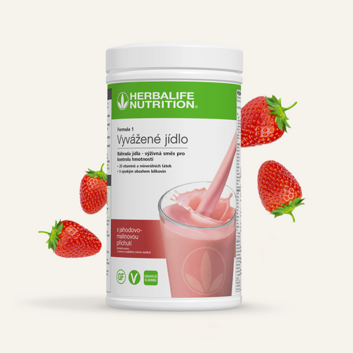 Zľava 25% Herbalife F1 koktail Jahoda-malina - Vyvážené jedlo 550g