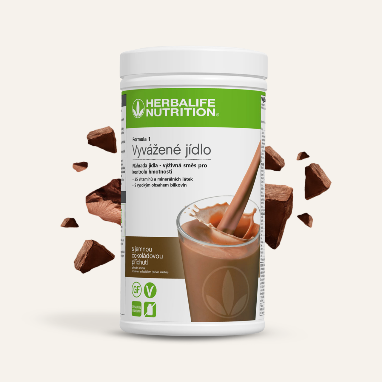 Zľava 25% Herbalife F1 koktail Jemná čokoláda - Vyvážené jedlo 550g