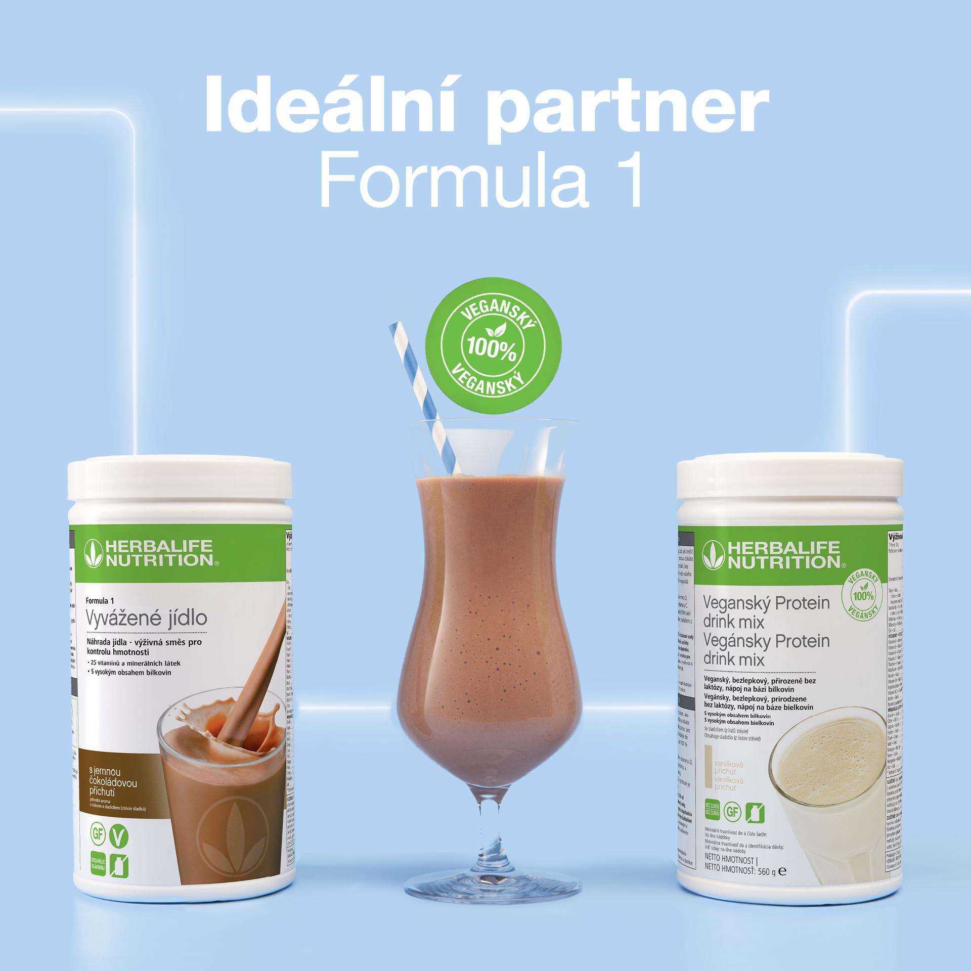 Herbalife protein drink mix, rostlinný protein, kvalitní protein Herbalife, nízký obsah cukru, bez lepku a 100% veganský, dohromady s Herbalife Formula 1